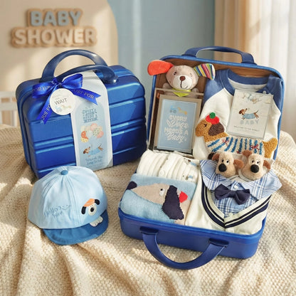 Puppy Baby Gift Set in Keepsake Suitcase
