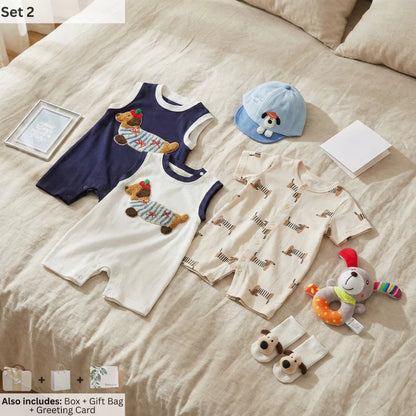 Puppy Baby Gift Set in Keepsake Suitcase