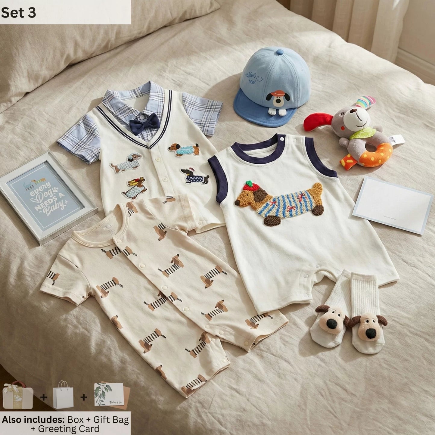 Puppy Baby Gift Set in Keepsake Suitcase