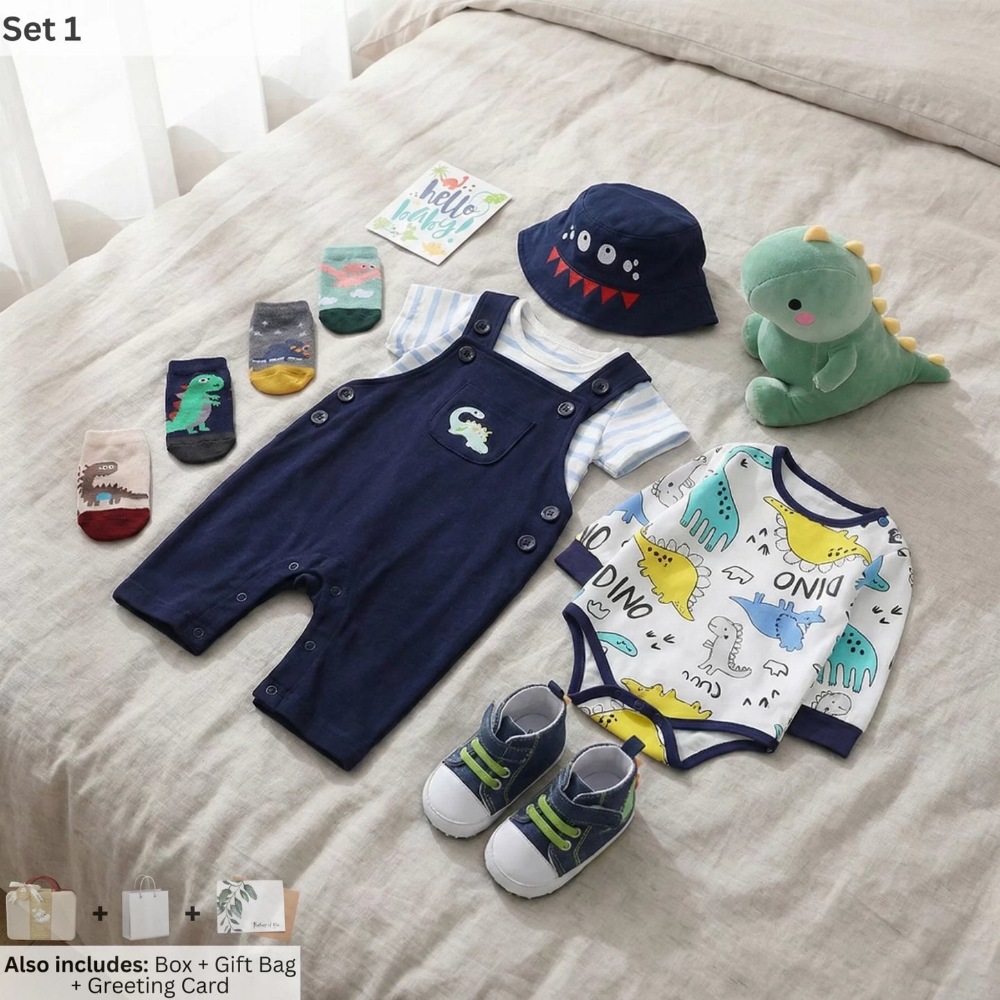 Dino Baby Gift Set in Keepsake Suitcase