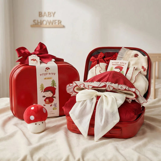 Red Cap Baby Gift Set in Keepsake Suitcase