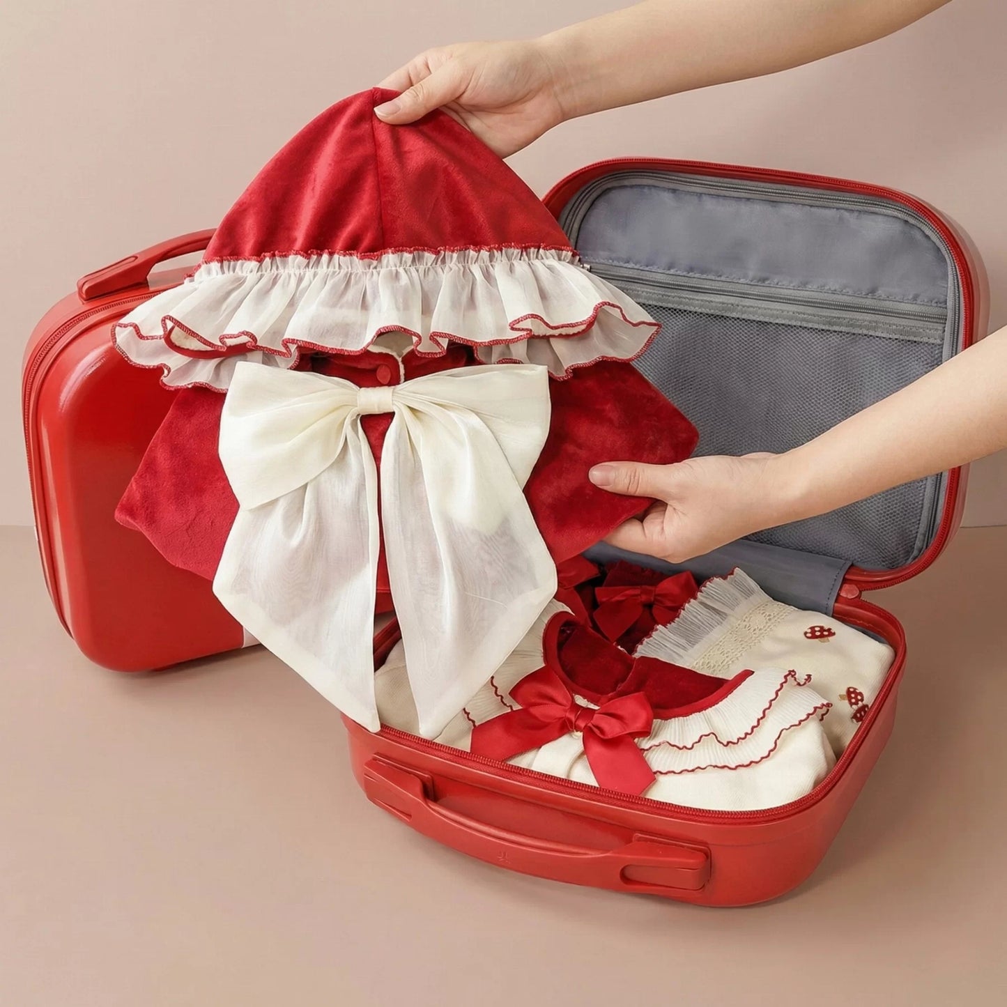 Red Cap Baby Gift Set in Keepsake Suitcase