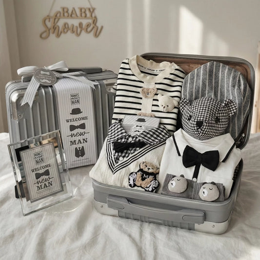 New Man Baby Gift Set in Keepsake Suitcase