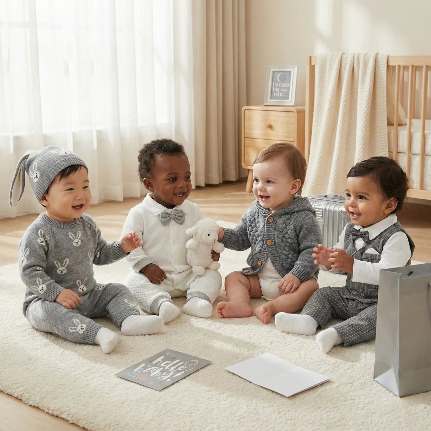 Fluffy Baby Gift Set in Keepsake Suitcase