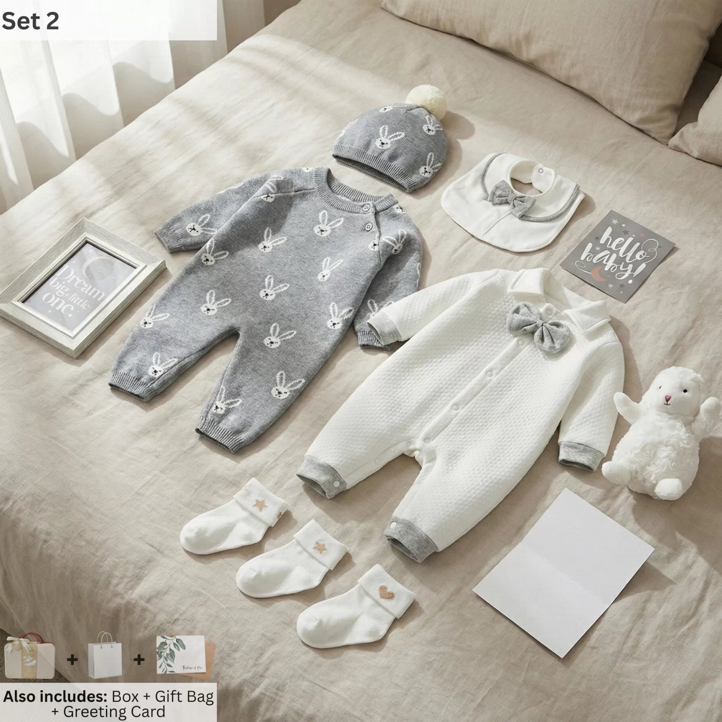 Fluffy Baby Gift Set in Keepsake Suitcase