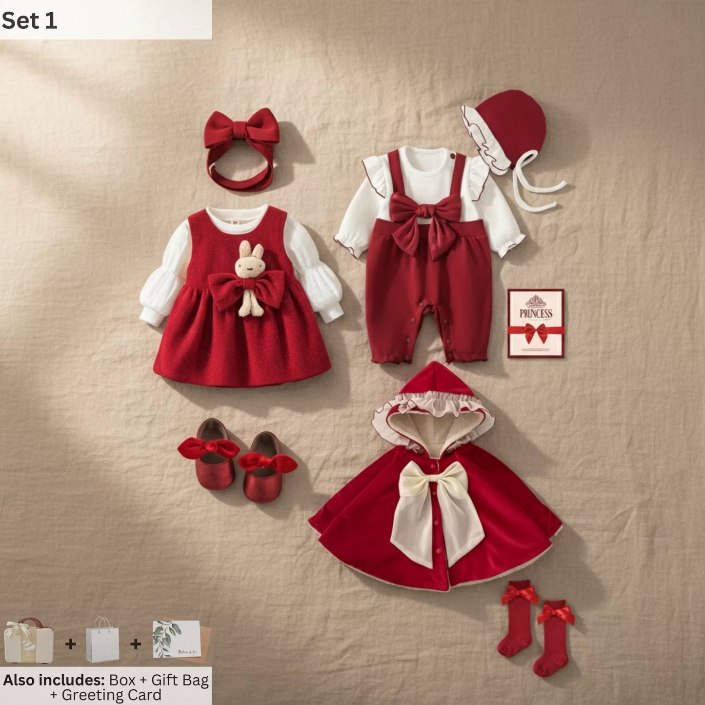 Red Lady Baby Gift Set in Keepsake Suitcase