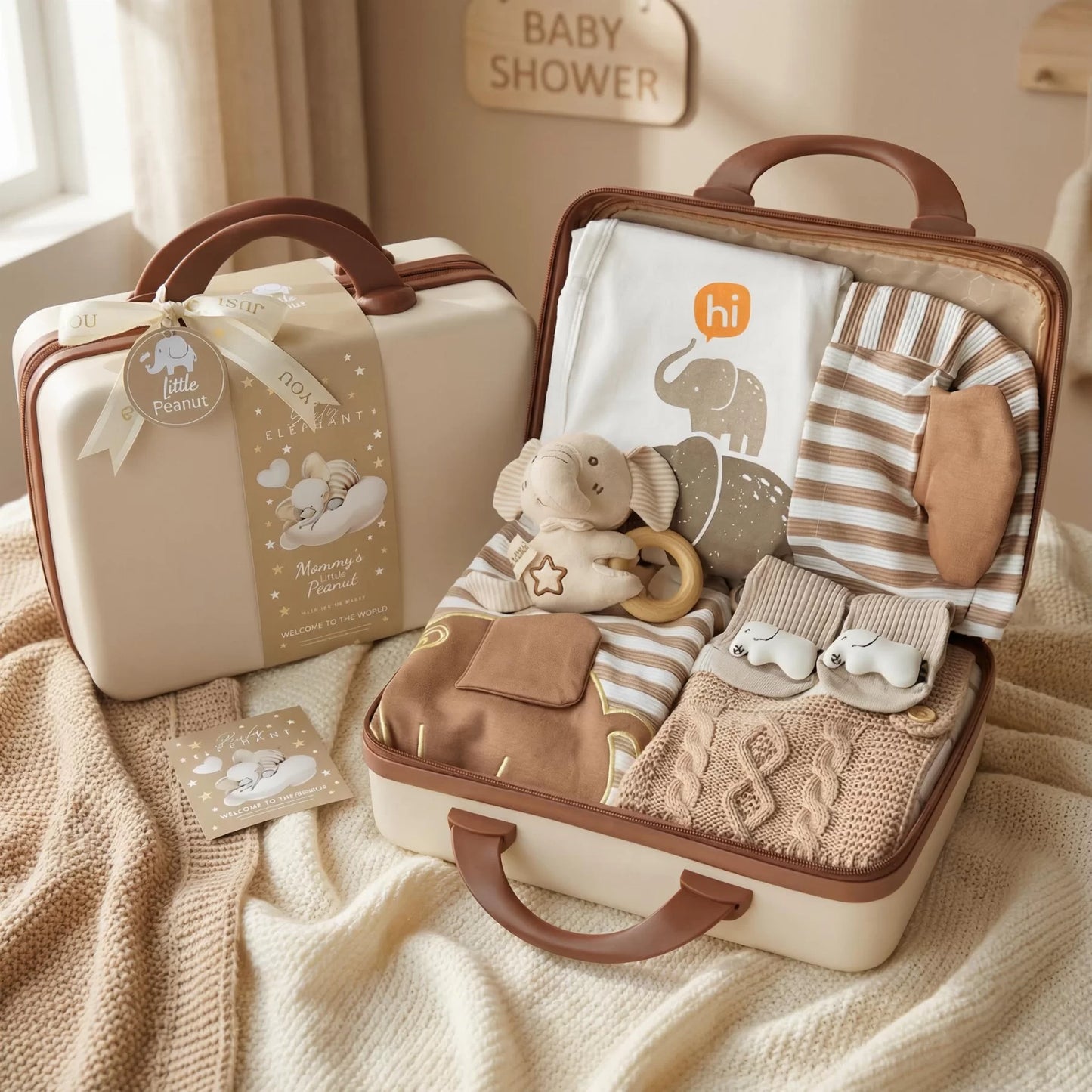 Elephant Baby Gift Set in Keepsake Suitcase