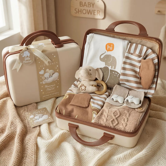 Elephant Baby Gift Set in Keepsake Suitcase