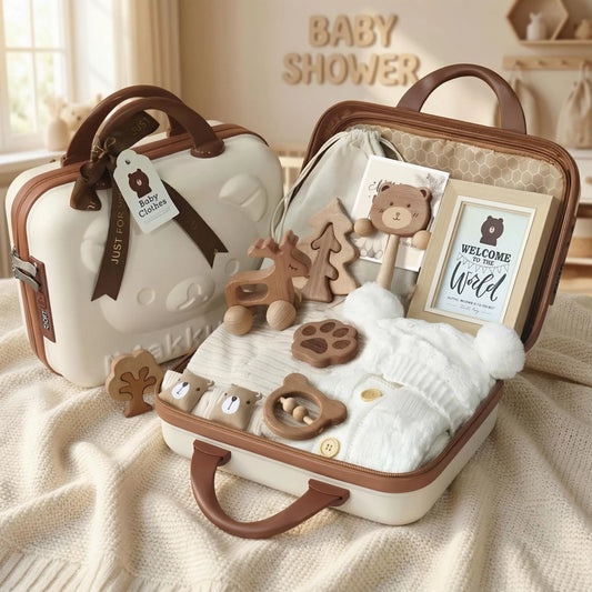 Bear Baby Gift Set in Keepsake Suitcase