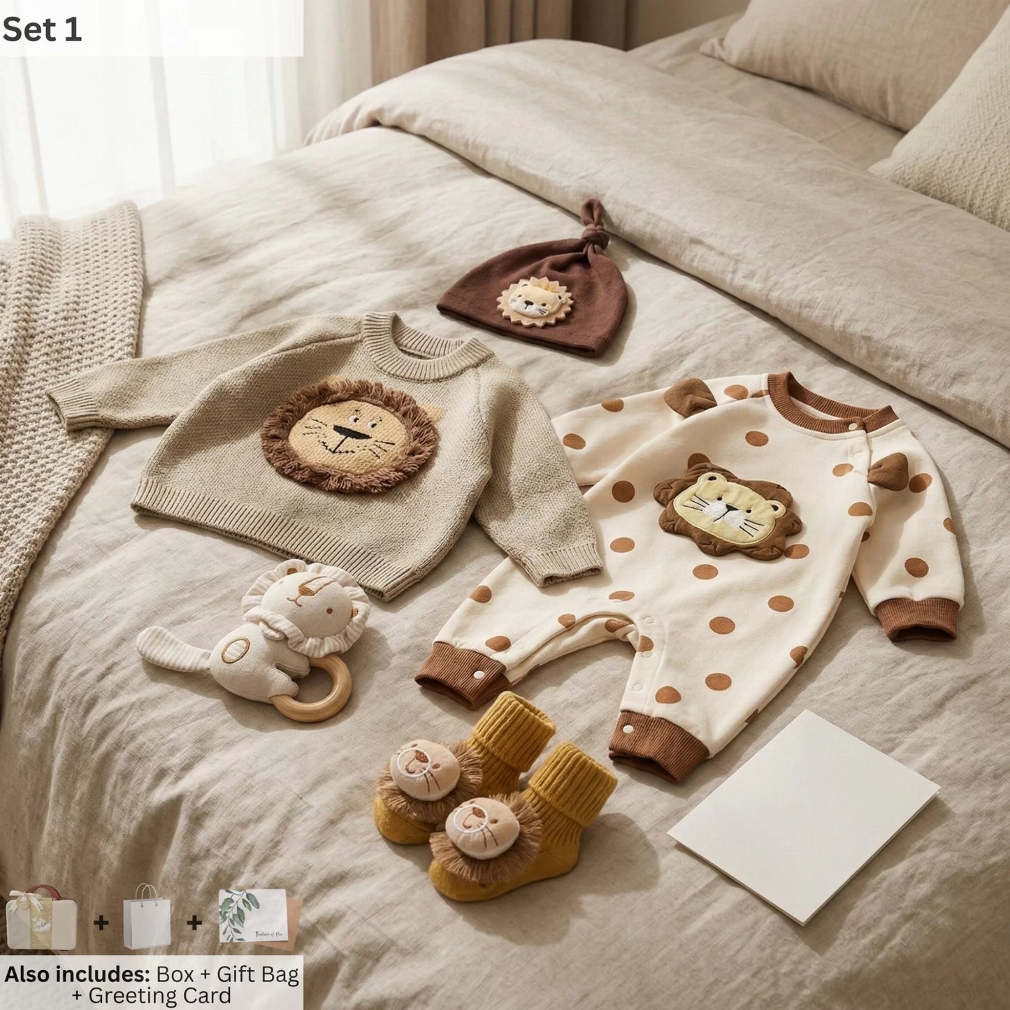 Lion Baby Gift Set in Keepsake Suitcase