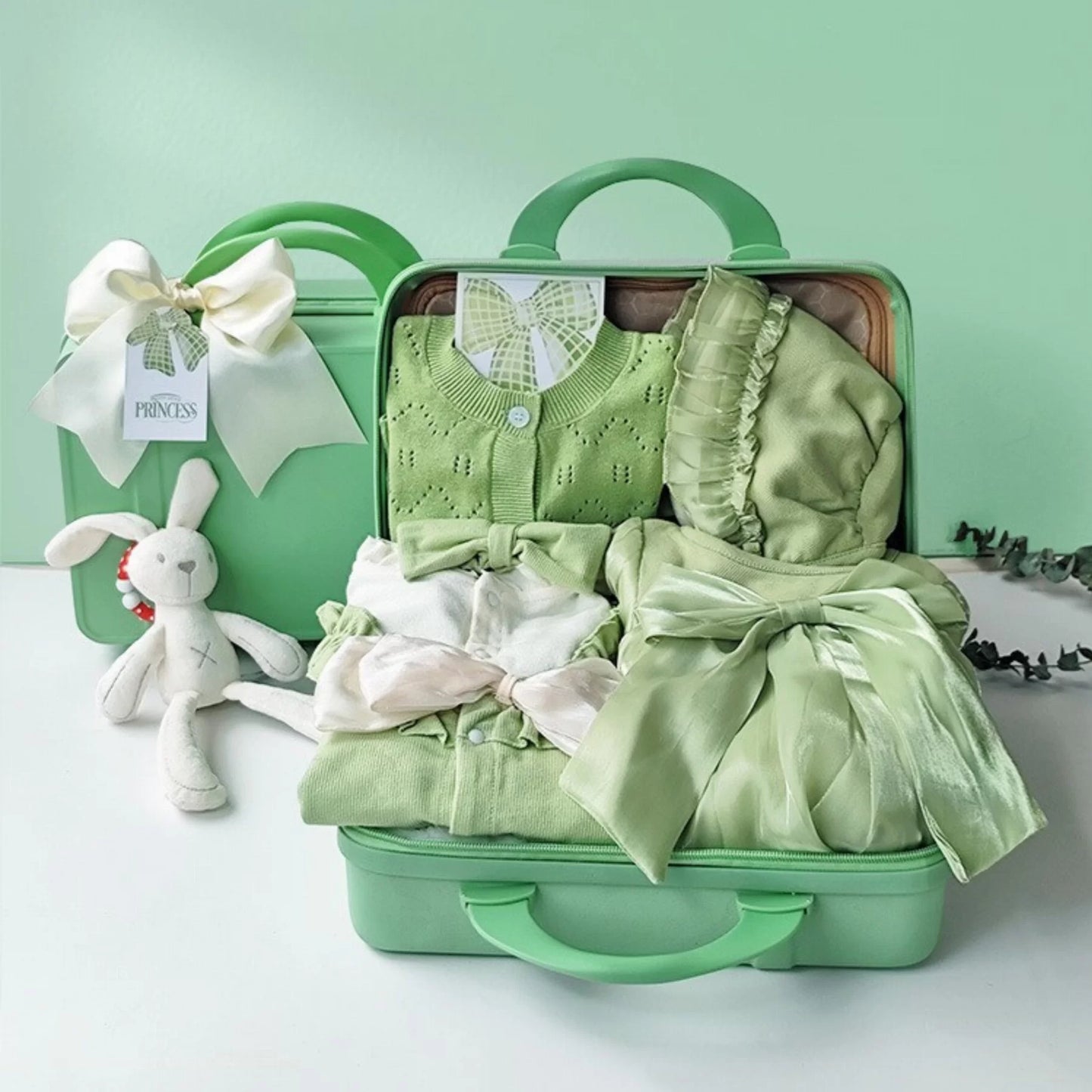 Green Fairy Baby Gift Set in Keepsake Suitcase