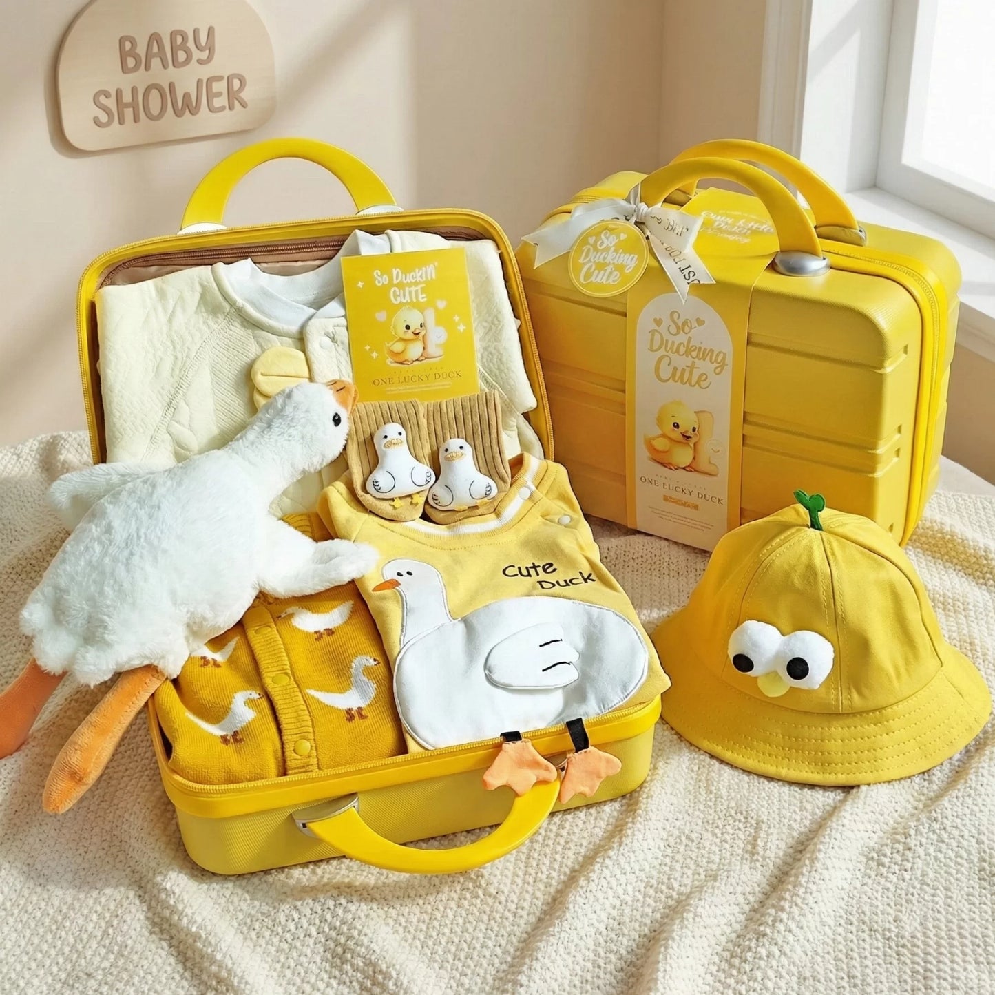 Duckling Baby Gift Set in Keepsake Suitcase