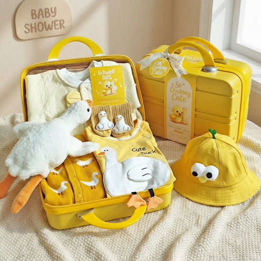 Ducking Baby Gift Set in Keepsake Suitcase