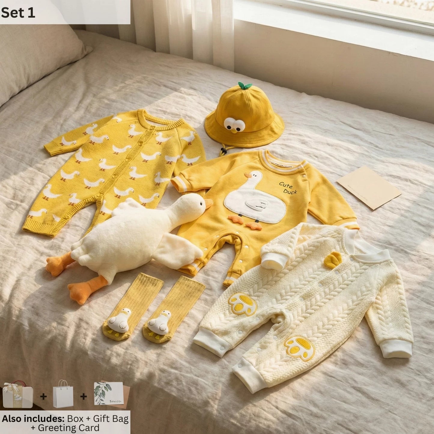 Duckling Baby Gift Set in Keepsake Suitcase