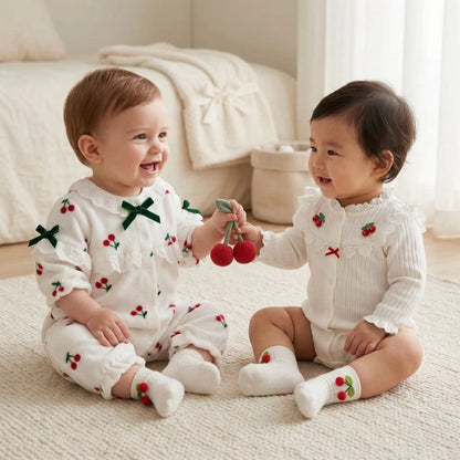 Cherry Baby Gift Set in Keepsake Suitcase