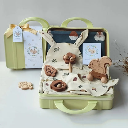 Squirrel Baby Gift Set in Keepsake Suitcase