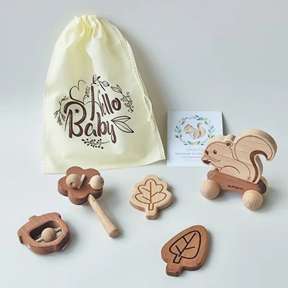 Squirrel Baby Gift Set in Keepsake Suitcase
