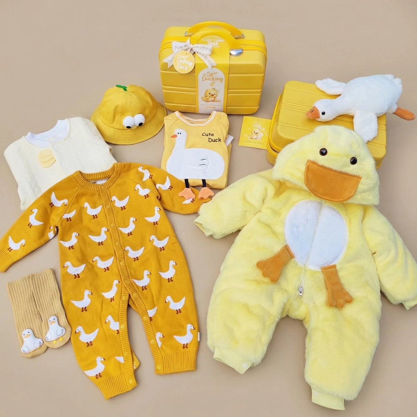 Duckling Baby Gift Set in Keepsake Suitcase