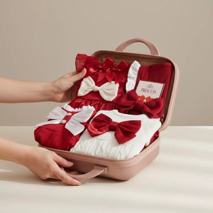 Red Lady Baby Gift Set in Keepsake Suitcase