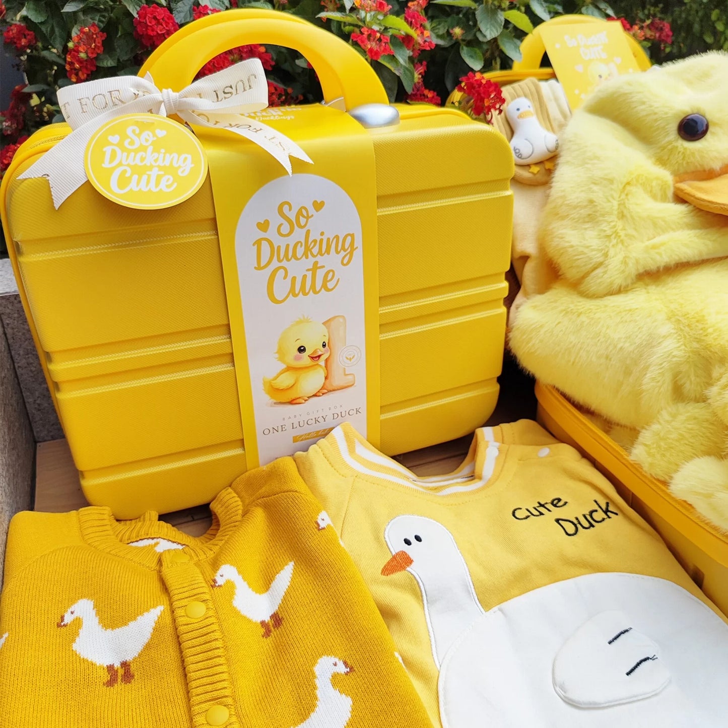 Duckling Baby Gift Set in Keepsake Suitcase
