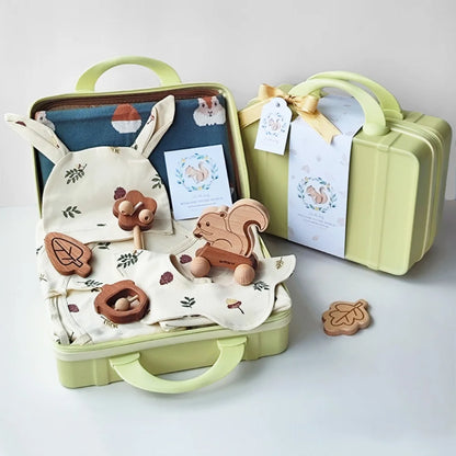 Squirrel Baby Gift Set in Keepsake Suitcase
