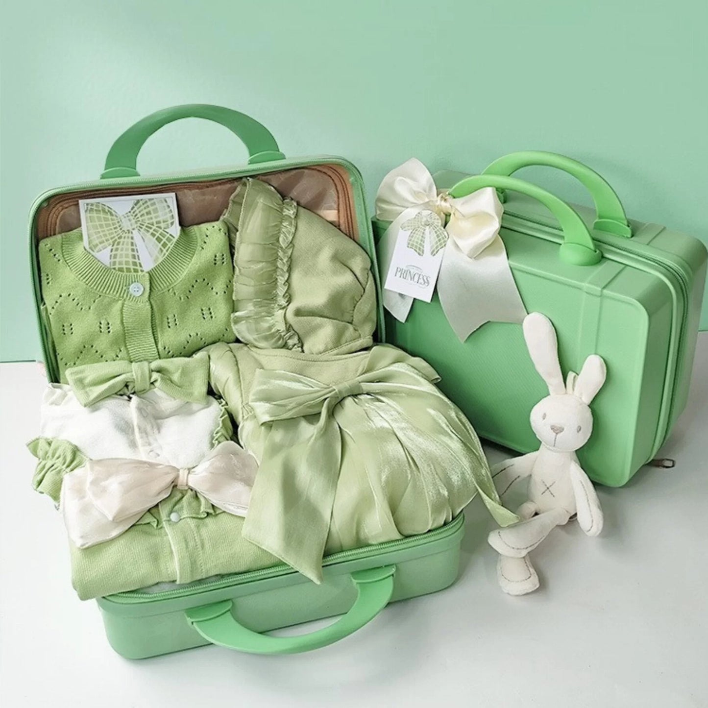 Green Fairy Baby Gift Set in Keepsake Suitcase