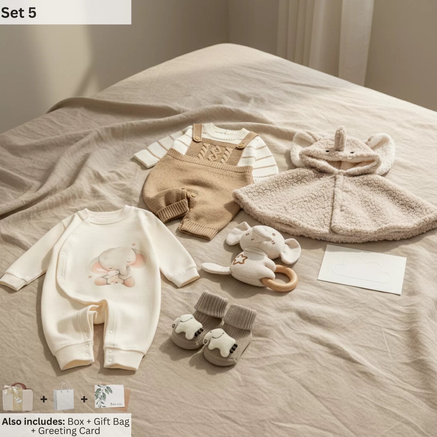 Elephant Baby Gift Set in Keepsake Suitcase