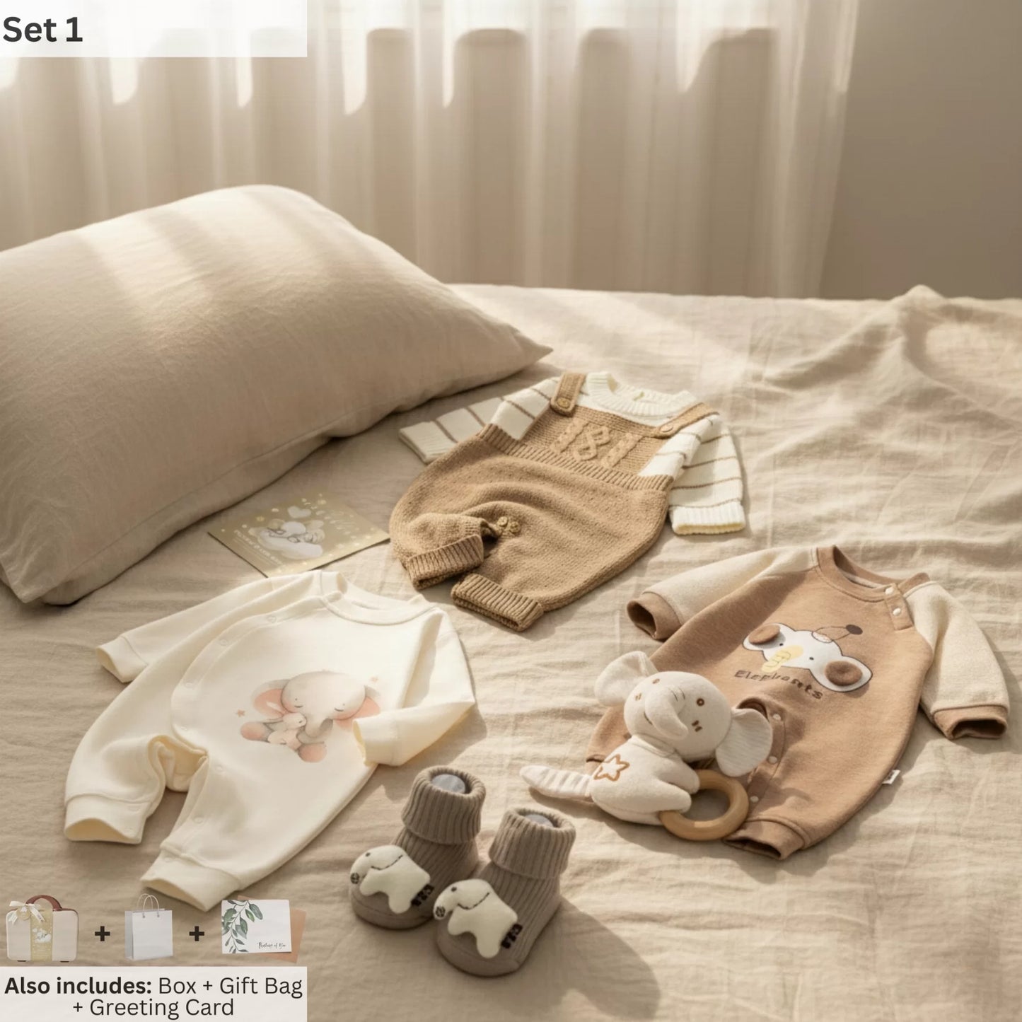 Elephant Baby Gift Set in Keepsake Suitcase