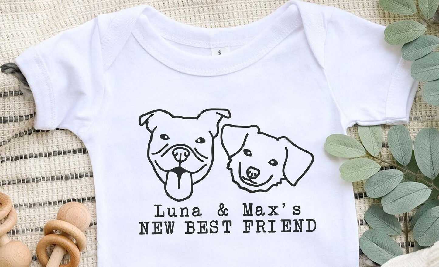 Personalized Dog Name Baby Bodysuit