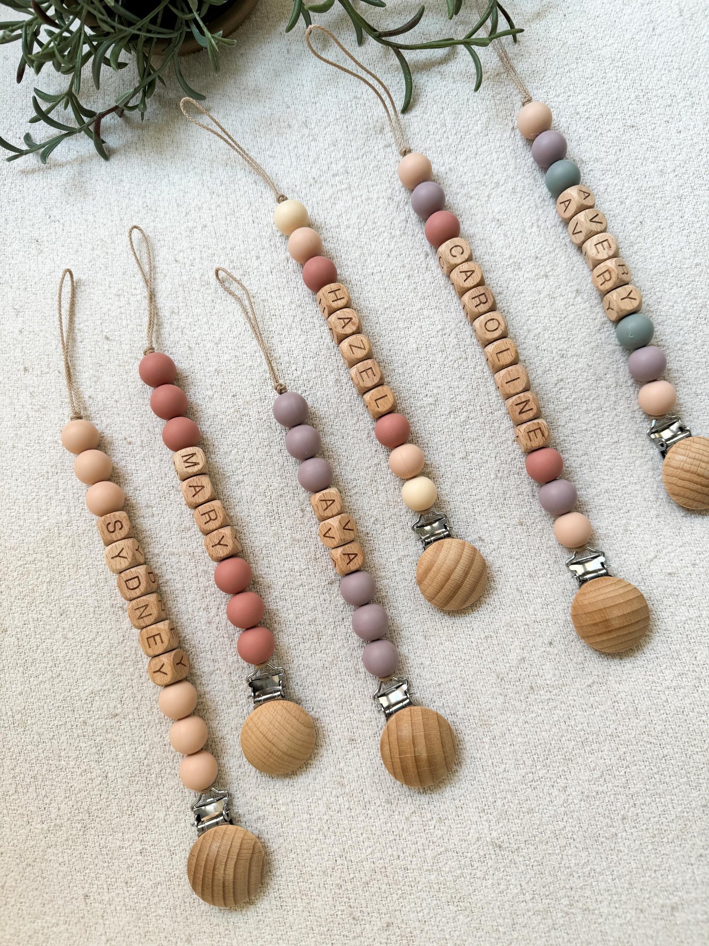 Personalized Pacifier Clip and Rattle set