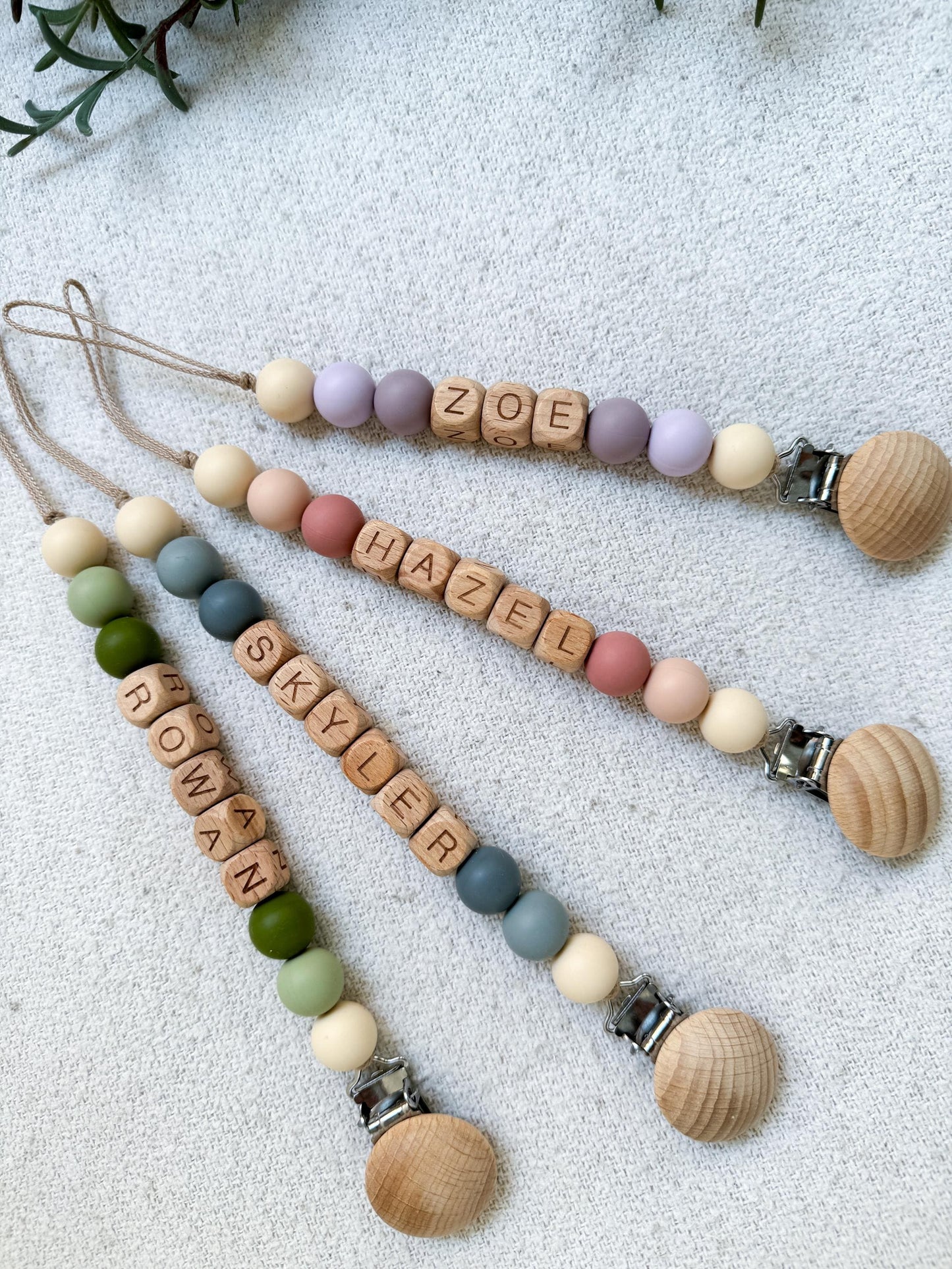 Personalized Pacifier Clip and Rattle set