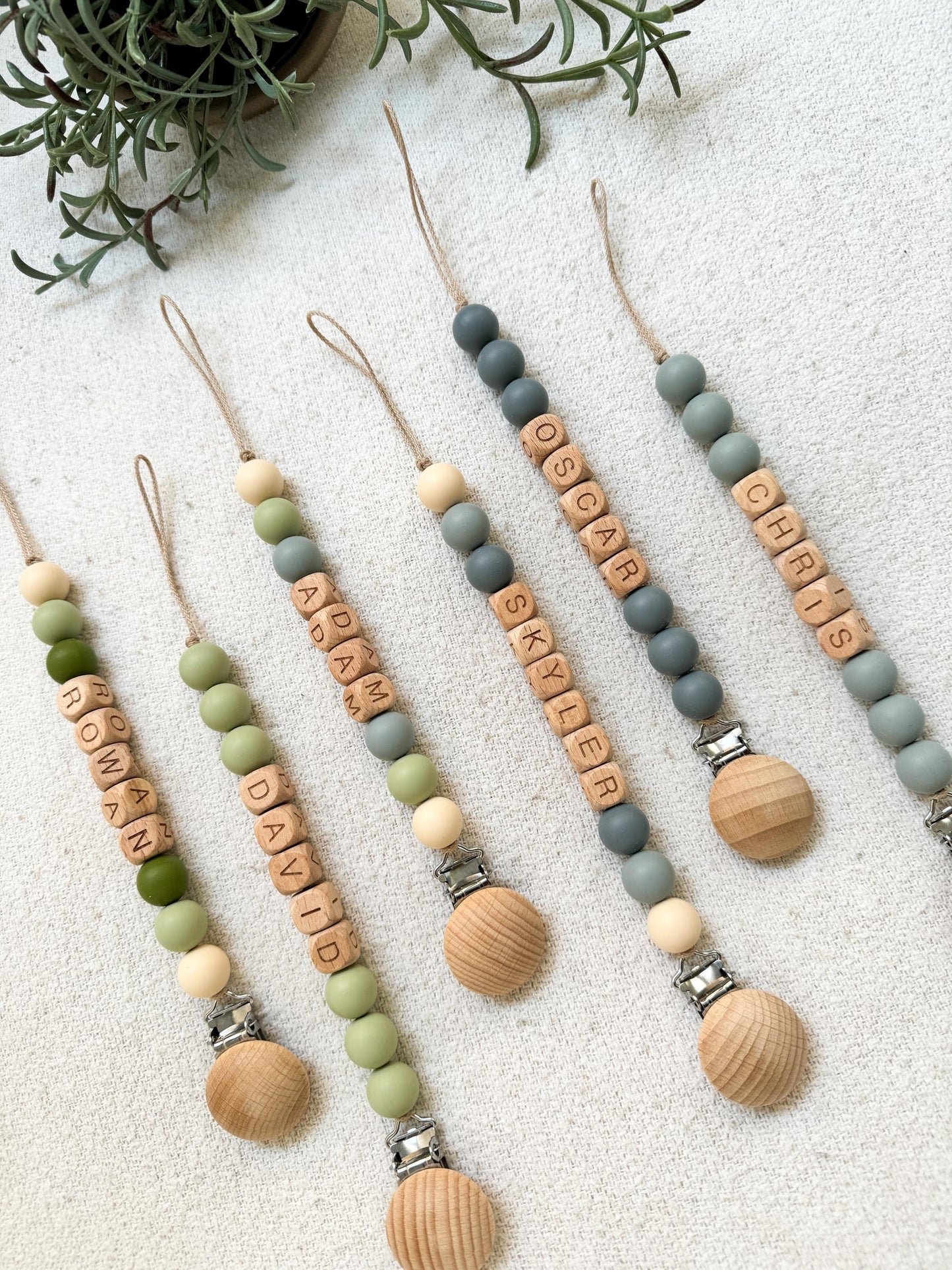 Personalized Pacifier Clip and Rattle set