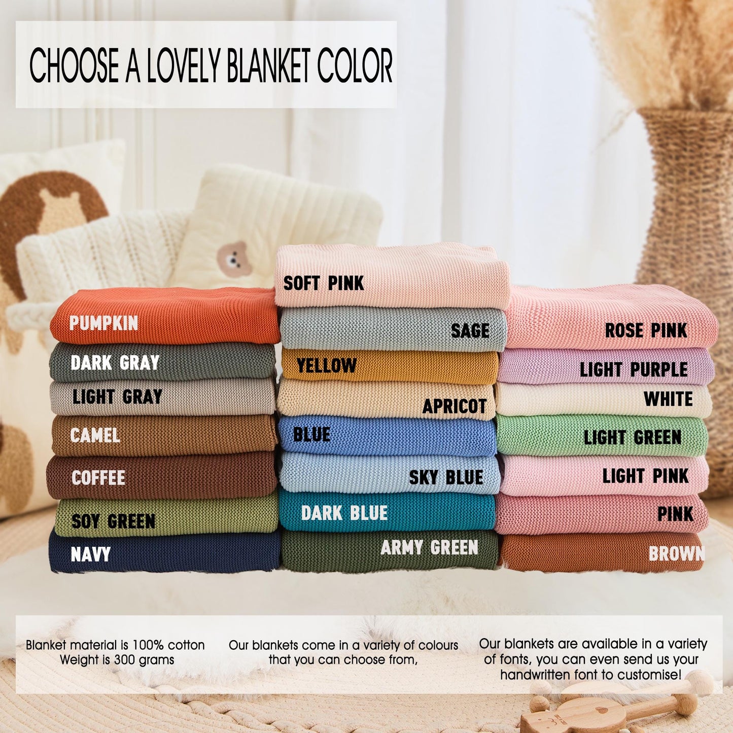 Personalized Knit Baby Blanket