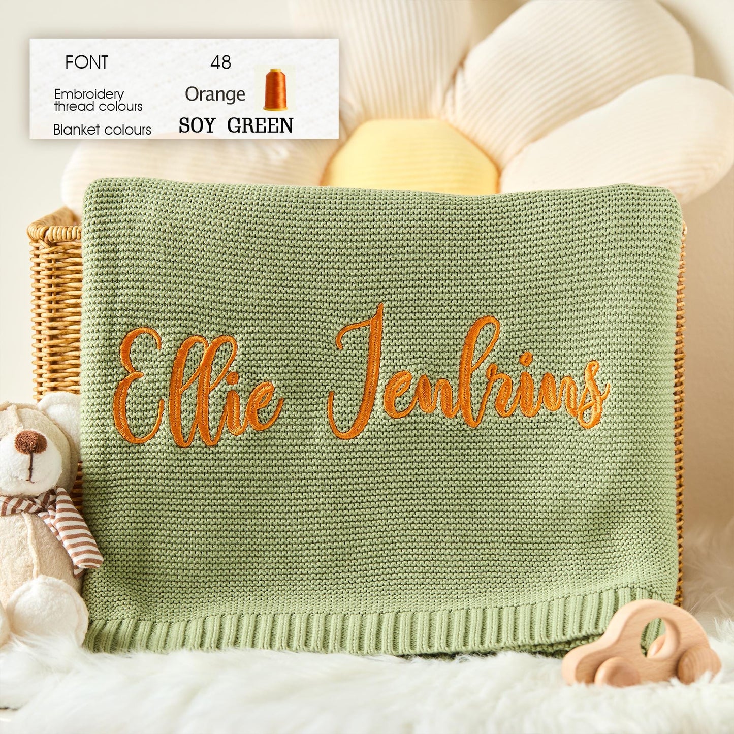 Personalized Knit Baby Blanket