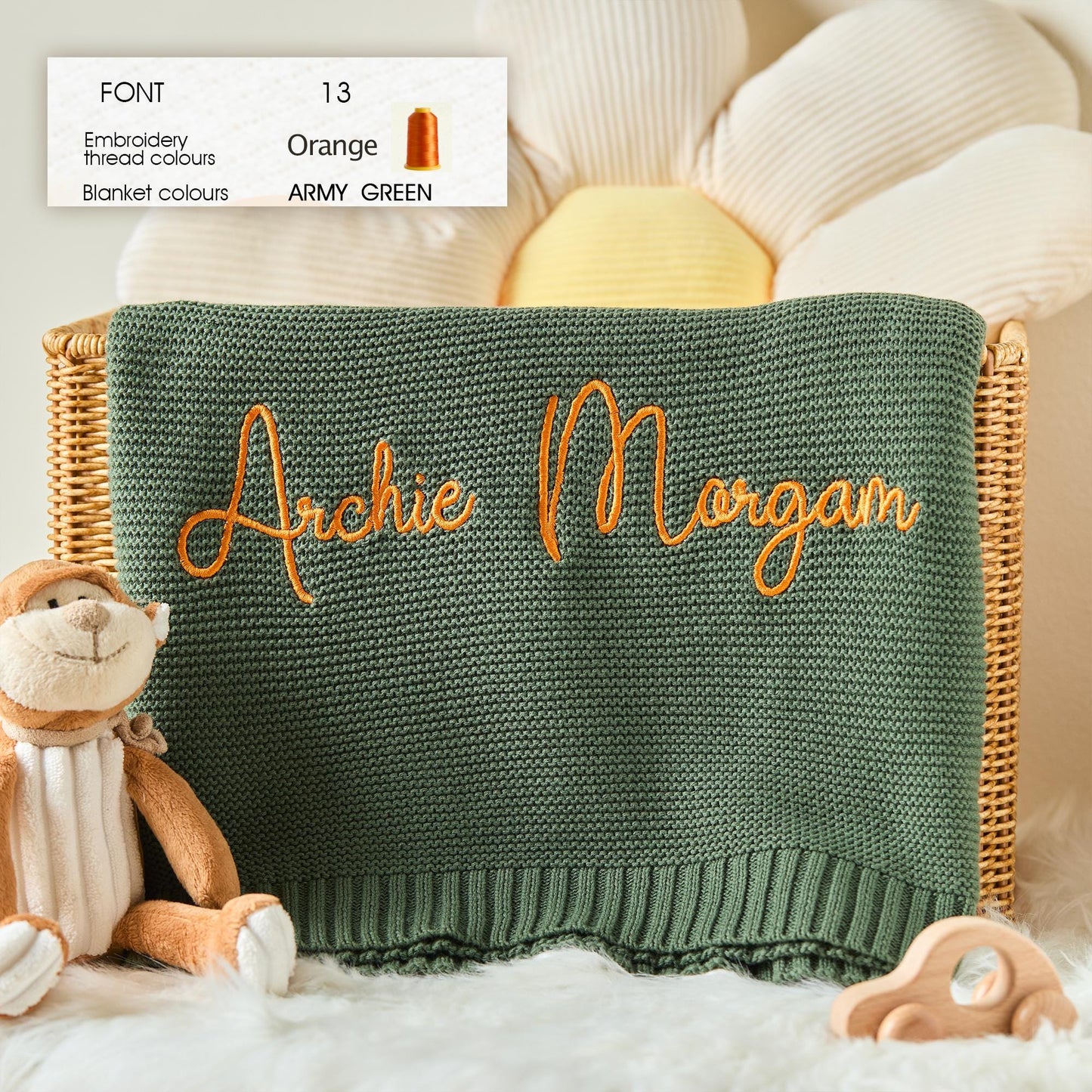 Personalized Knit Baby Blanket
