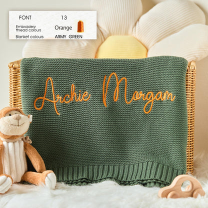 Personalized Knit Baby Blanket