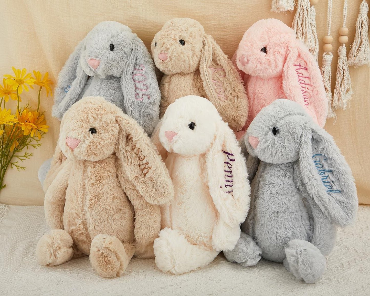 Personalized Embroidered Bunny Soft Plush Toy