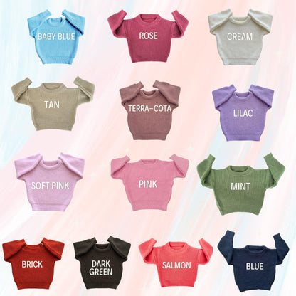 Hand-Embroidered Custom Name Baby Sweater