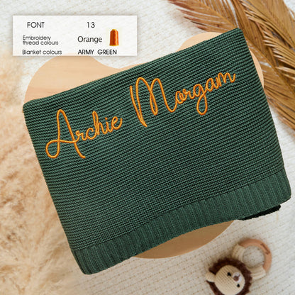 Personalized Knit Baby Blanket