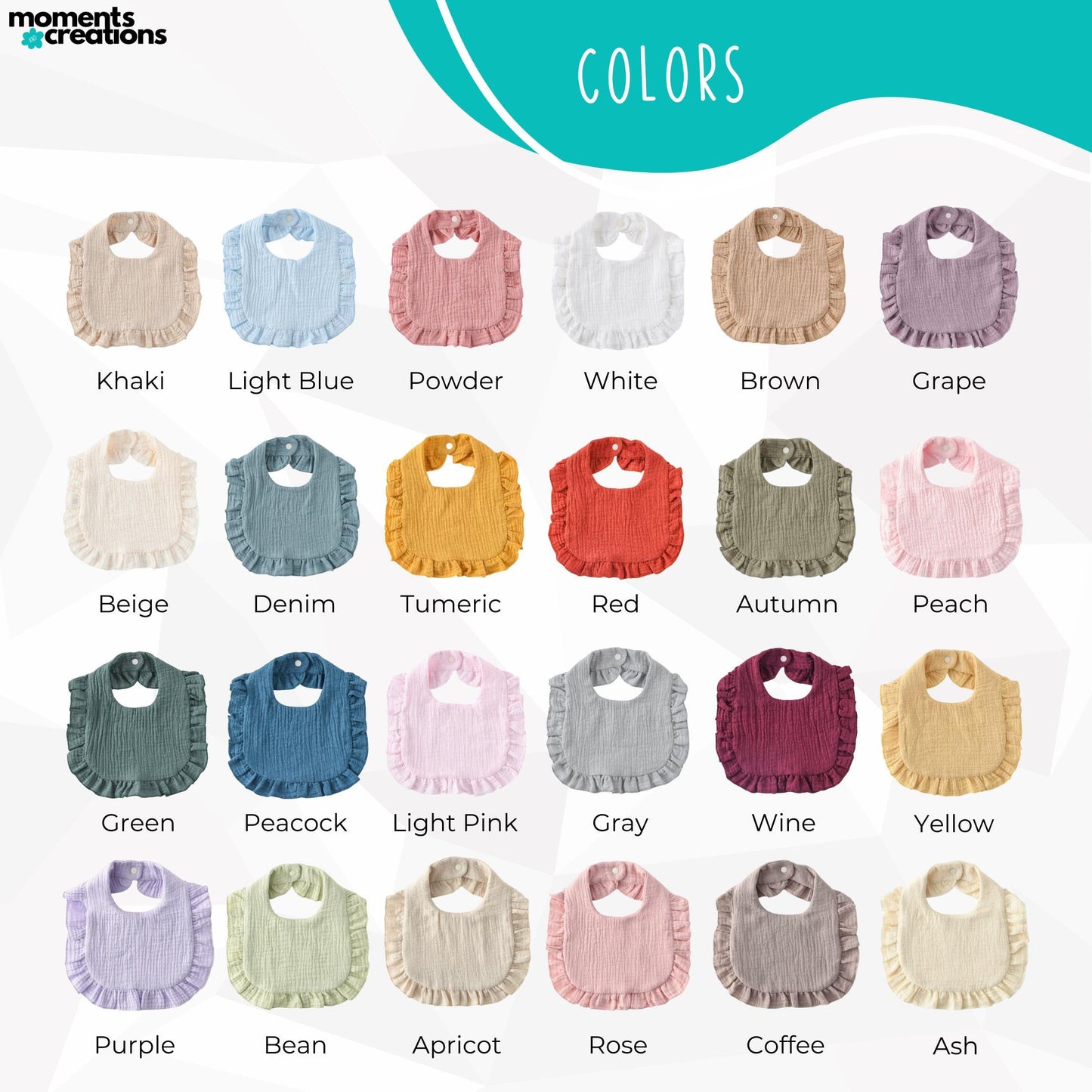 Personalized Name Embroidered Ruffle Baby Bib