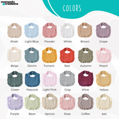 Personalized Name Embroidered Ruffle Baby Bib