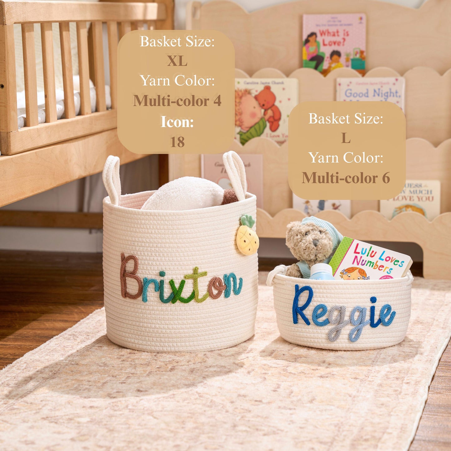 Extra Large Personalized Handmade Basket