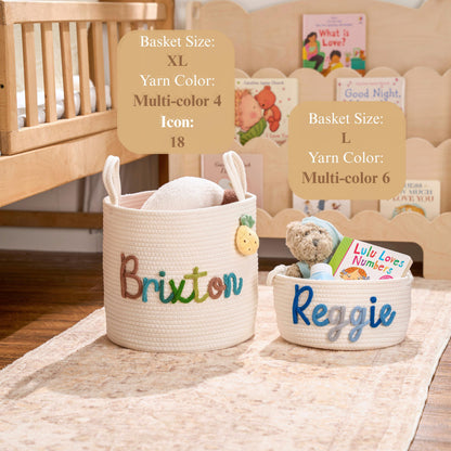 Extra Large Personalized Handmade Basket