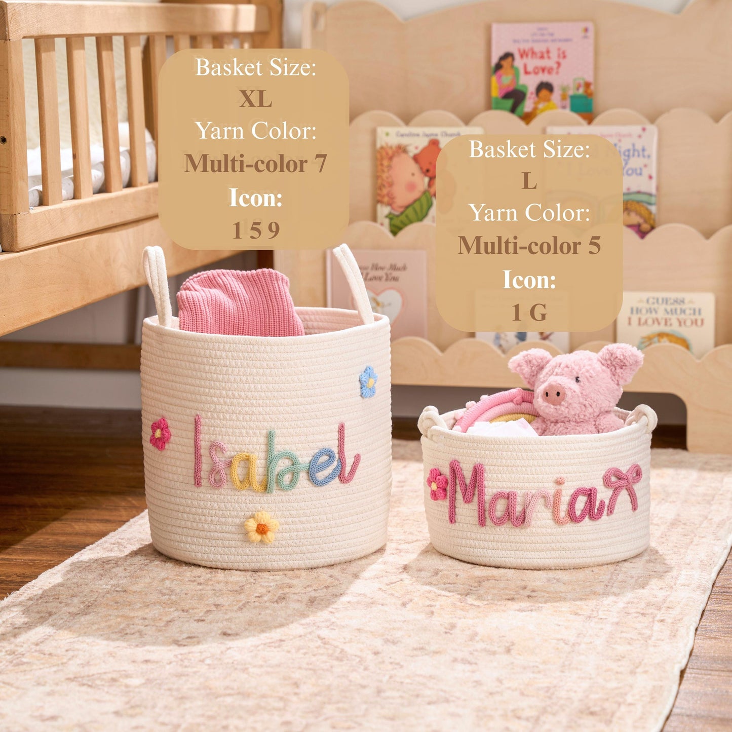 Extra Large Personalized Handmade Basket