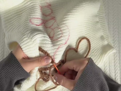 Hand-Embroidered Custom Name Baby Sweater